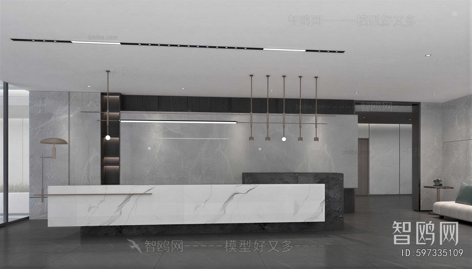 Modern Office Reception Desk
