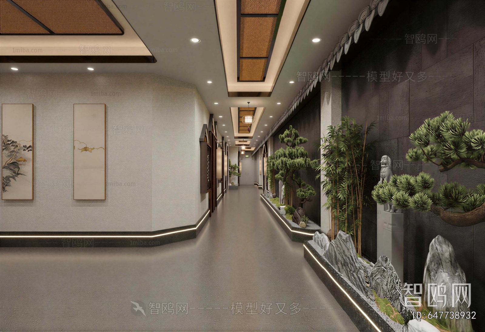 New Chinese Style Office Aisle