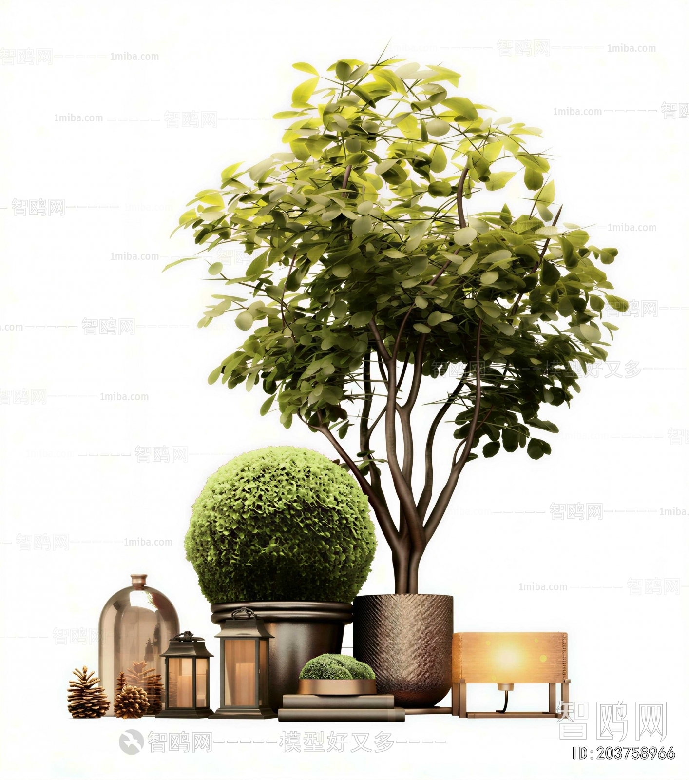 Modern Ground Green Plant Potted Plants