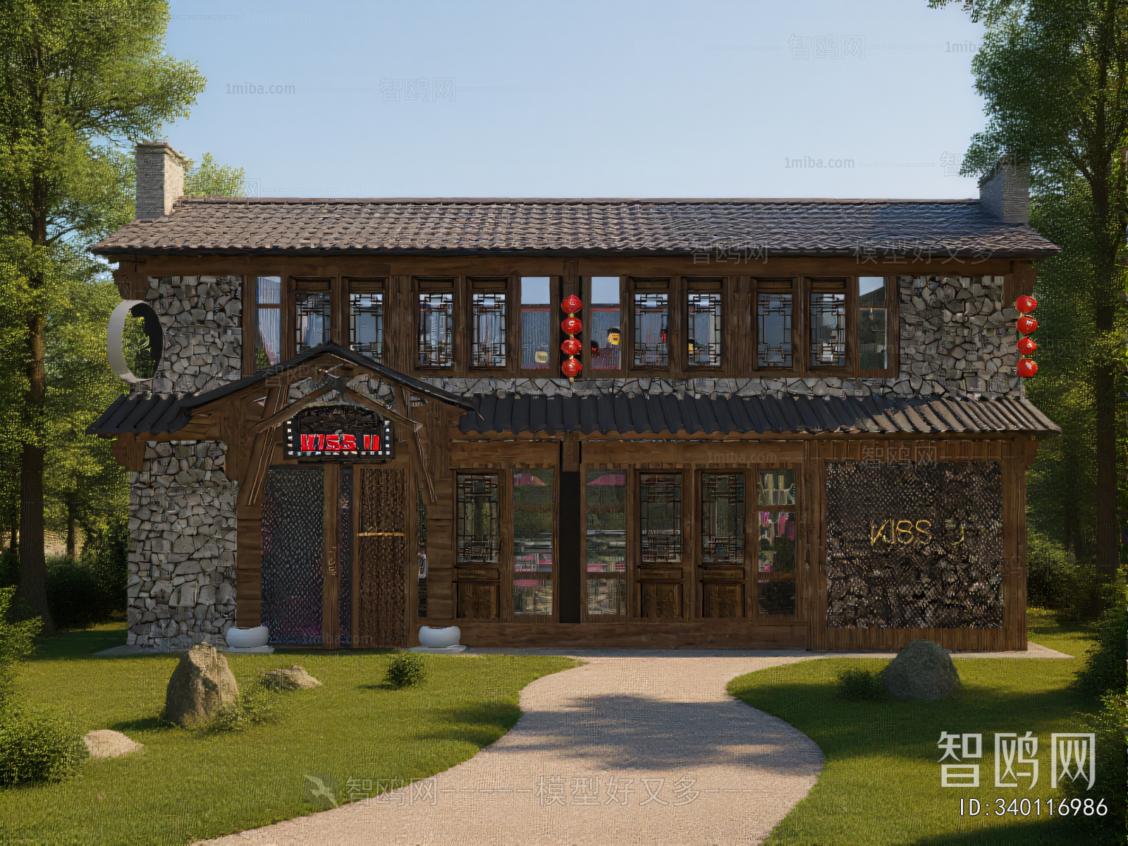 New Chinese Style Appearance Of Commercial Building
