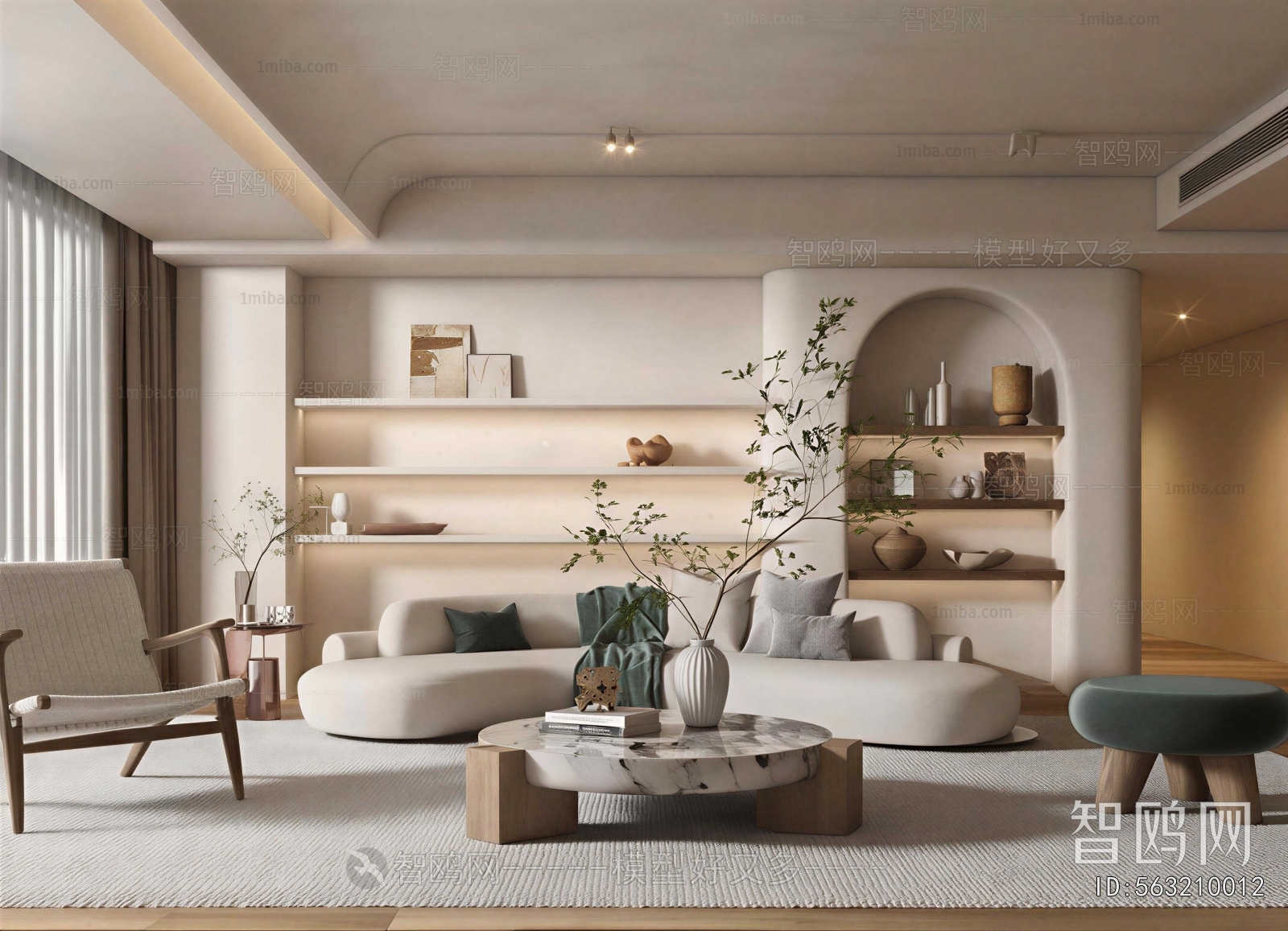 Wabi-sabi Style A Living Room