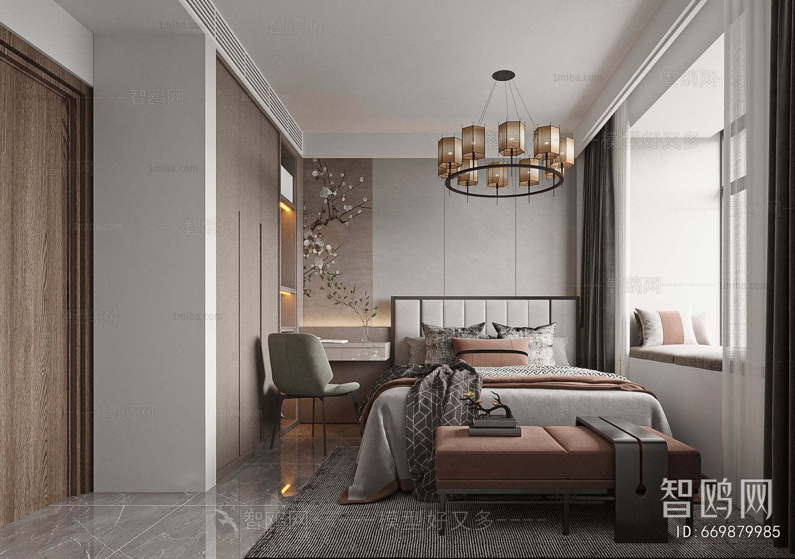 New Chinese Style Bedroom