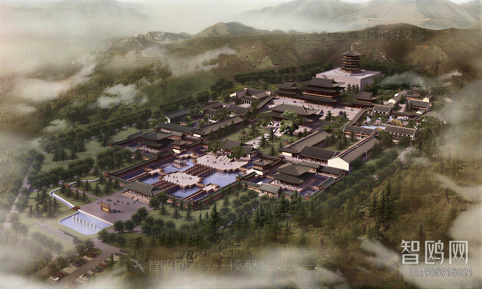 Chinese Style Architectural Bird's-eye View Planning