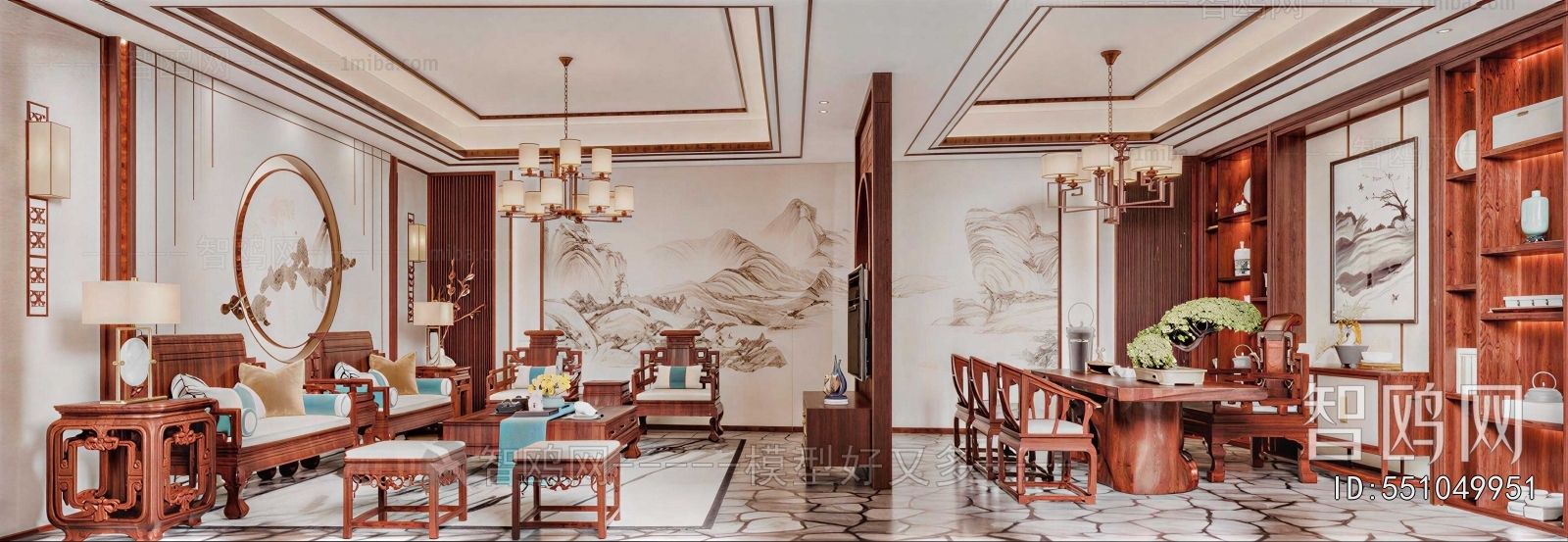 New Chinese Style A Living Room
