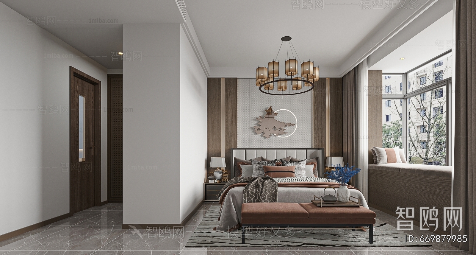 New Chinese Style Bedroom