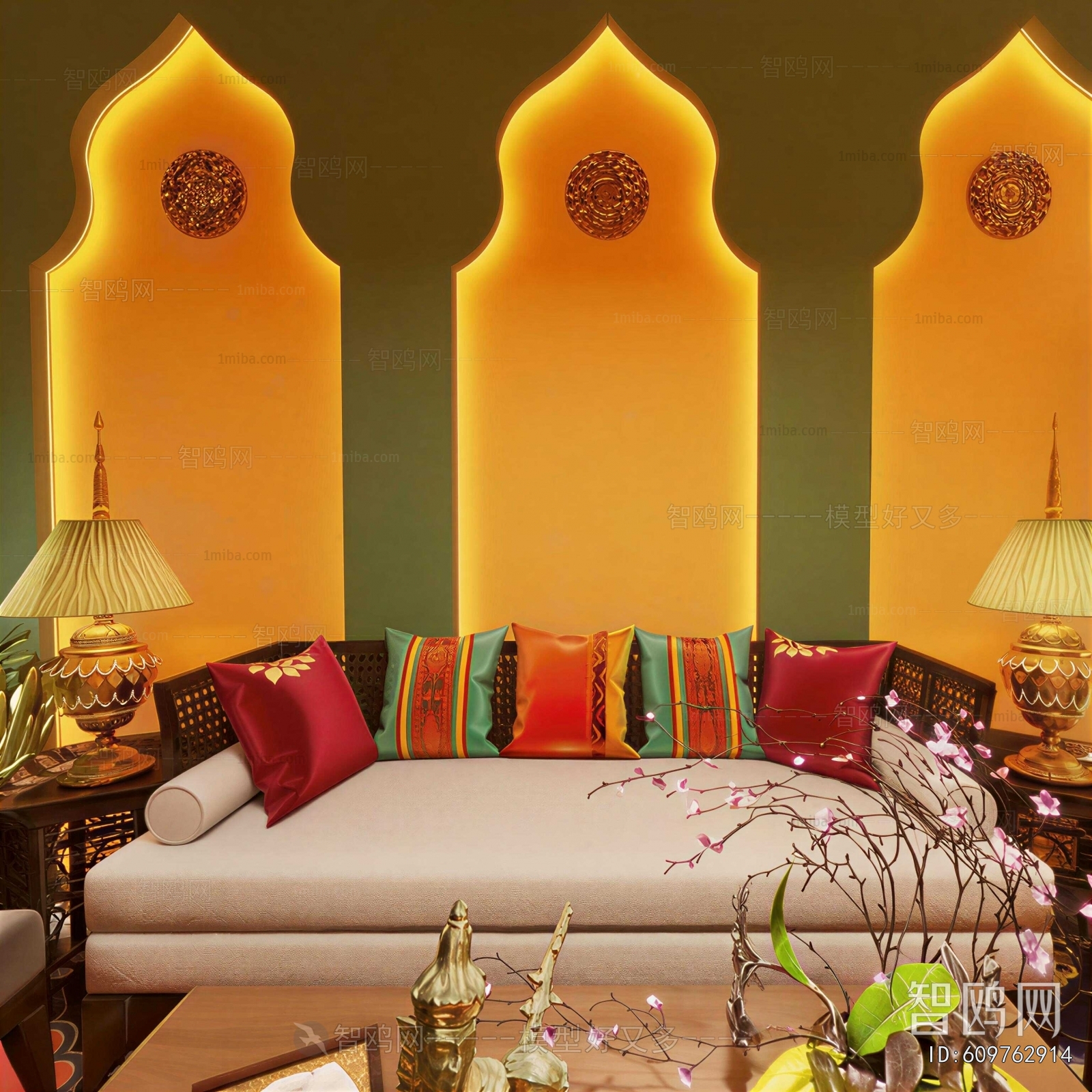 Southeast Asian Style Multi Person Sofa