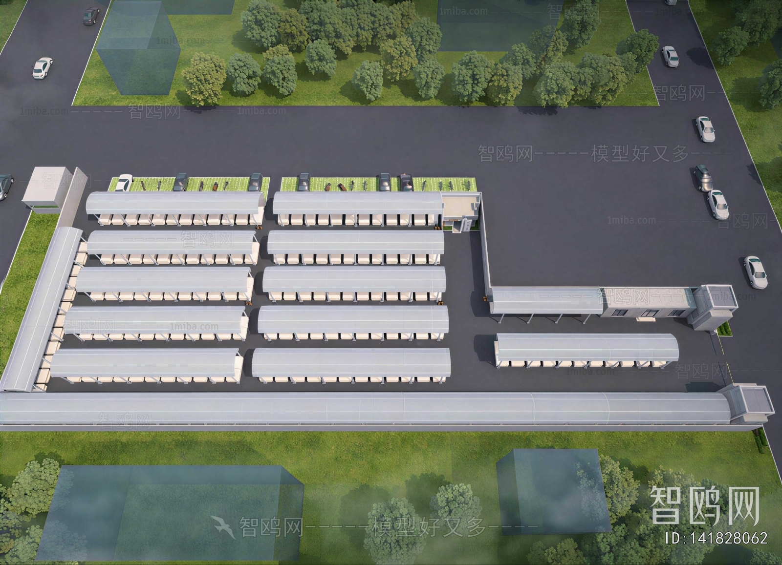 Modern Outdoor Parking Lot