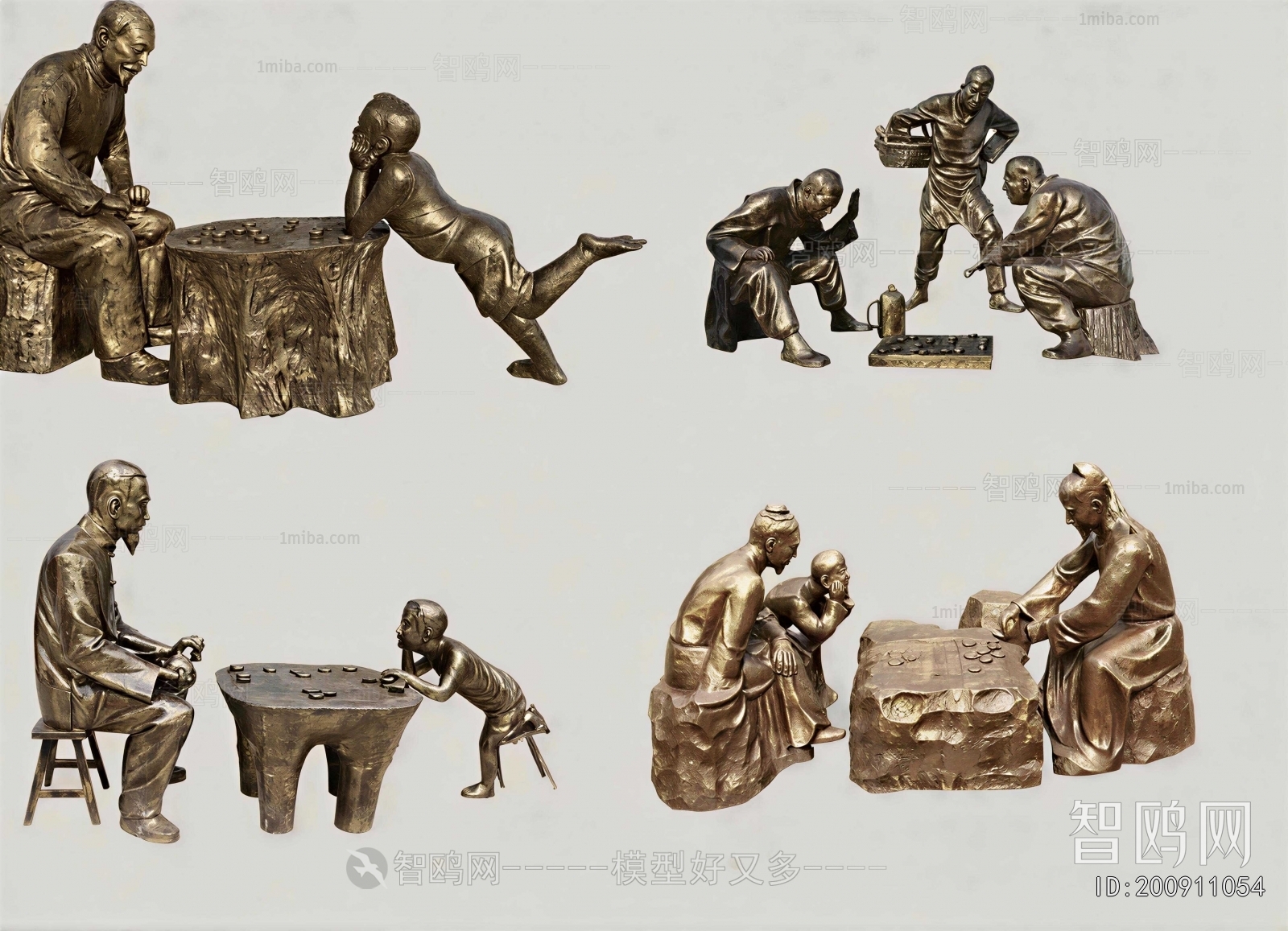 New Chinese Style Sculpture Sketch