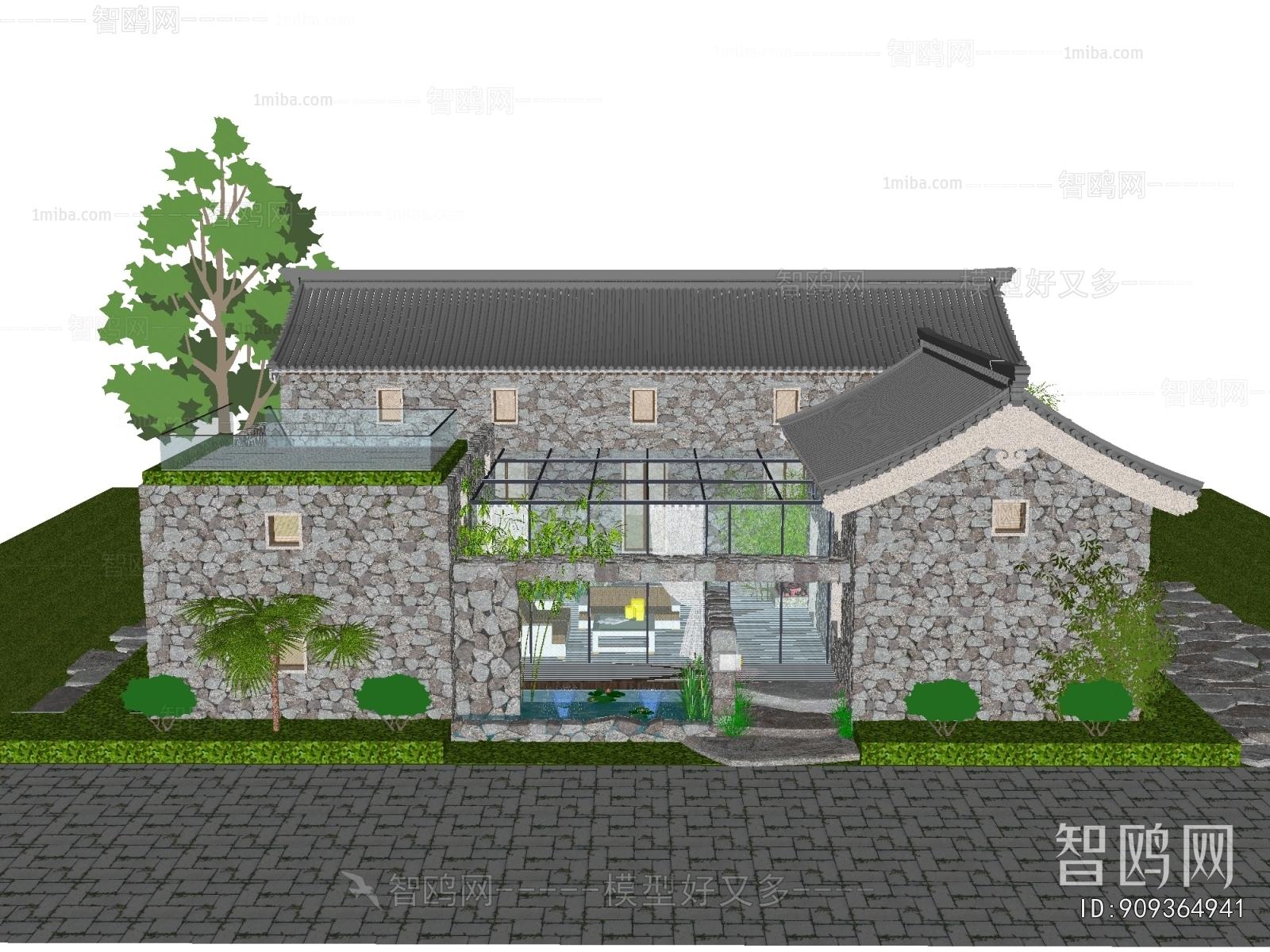 New Chinese Style Appearance Of Commercial Building