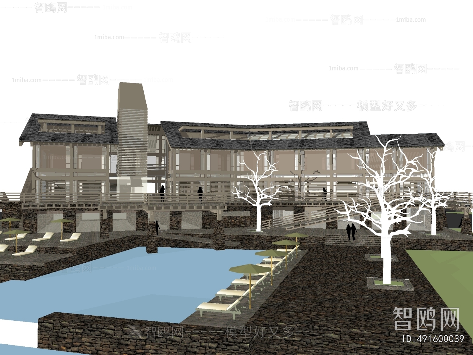 New Chinese Style Appearance Of Commercial Building