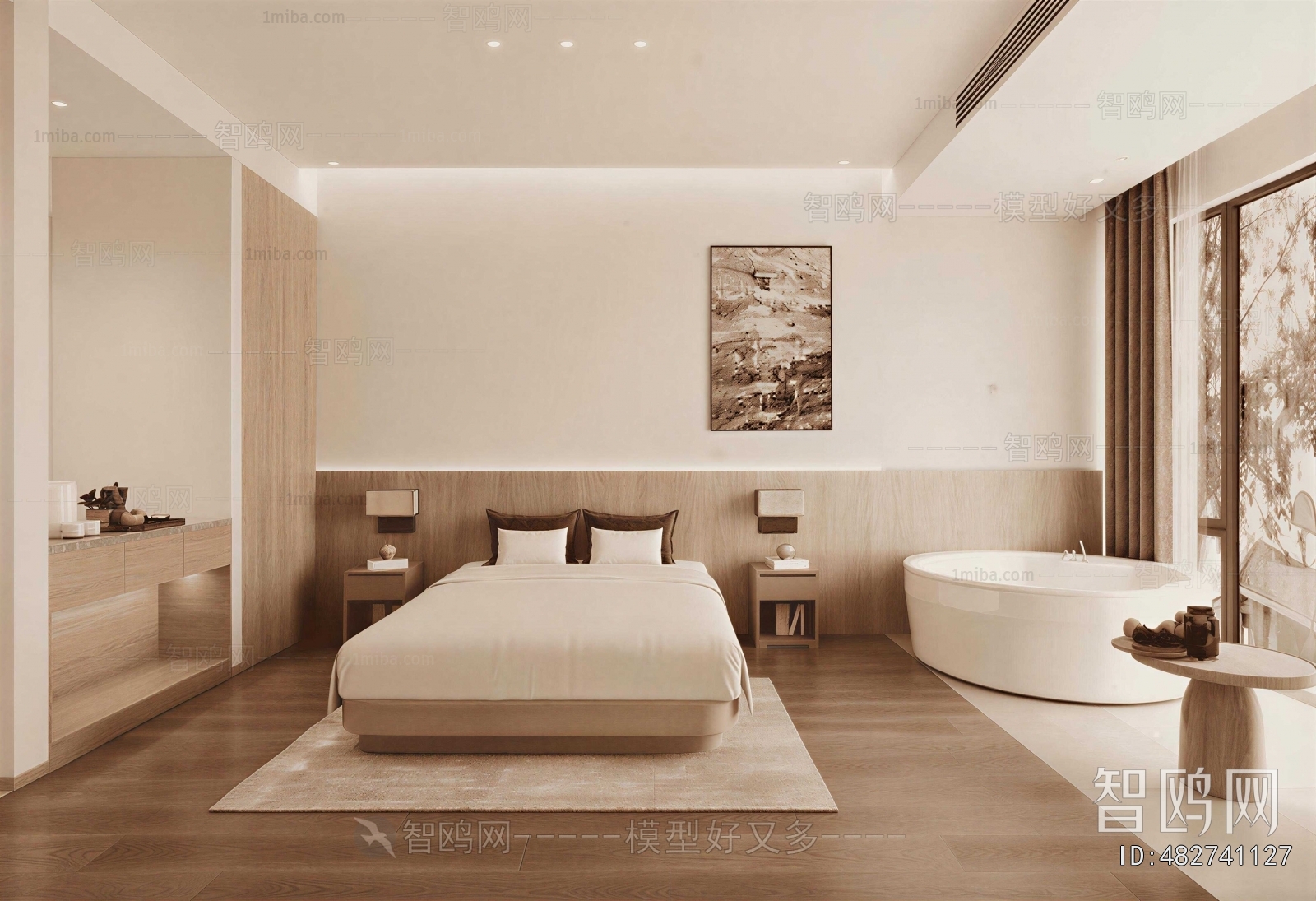Wabi-sabi Style Guest Room