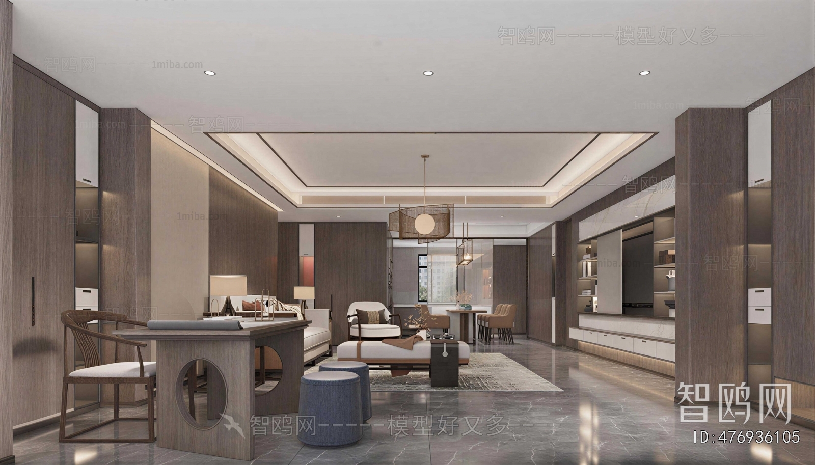 New Chinese Style A Living Room