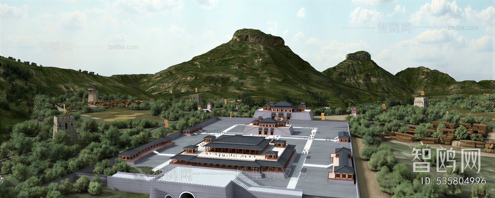 New Chinese Style Architectural Bird's-eye View Planning