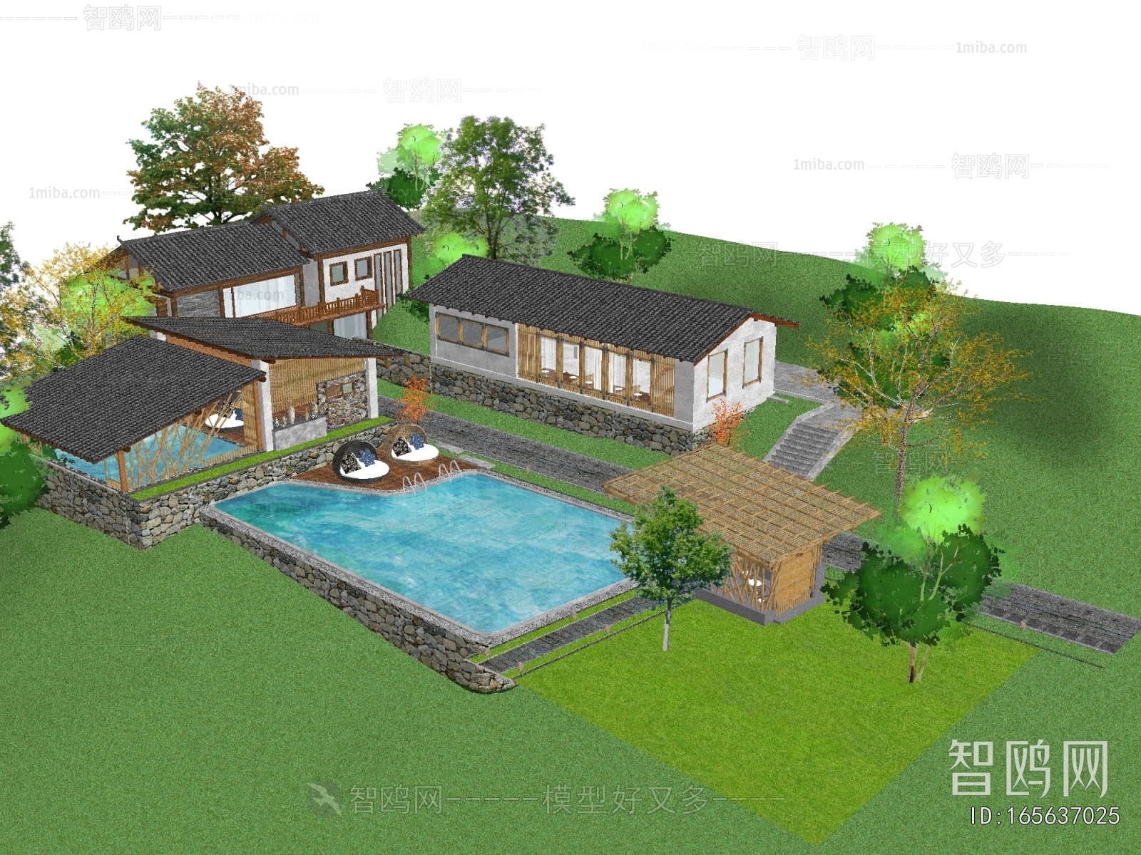 New Chinese Style Appearance Of Commercial Building