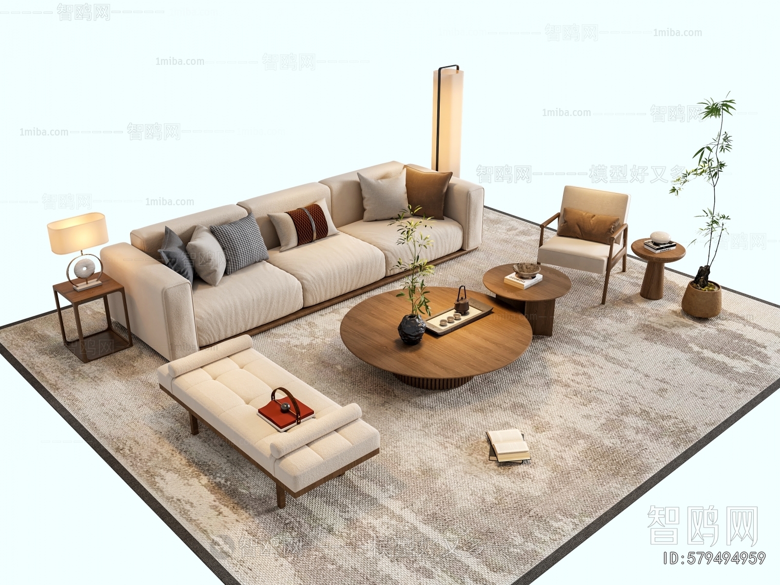 New Chinese Style Sofa Combination