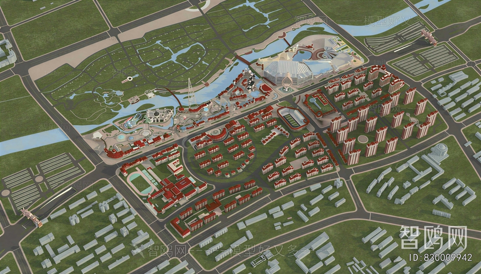 European Style Architectural Bird's-eye View Planning