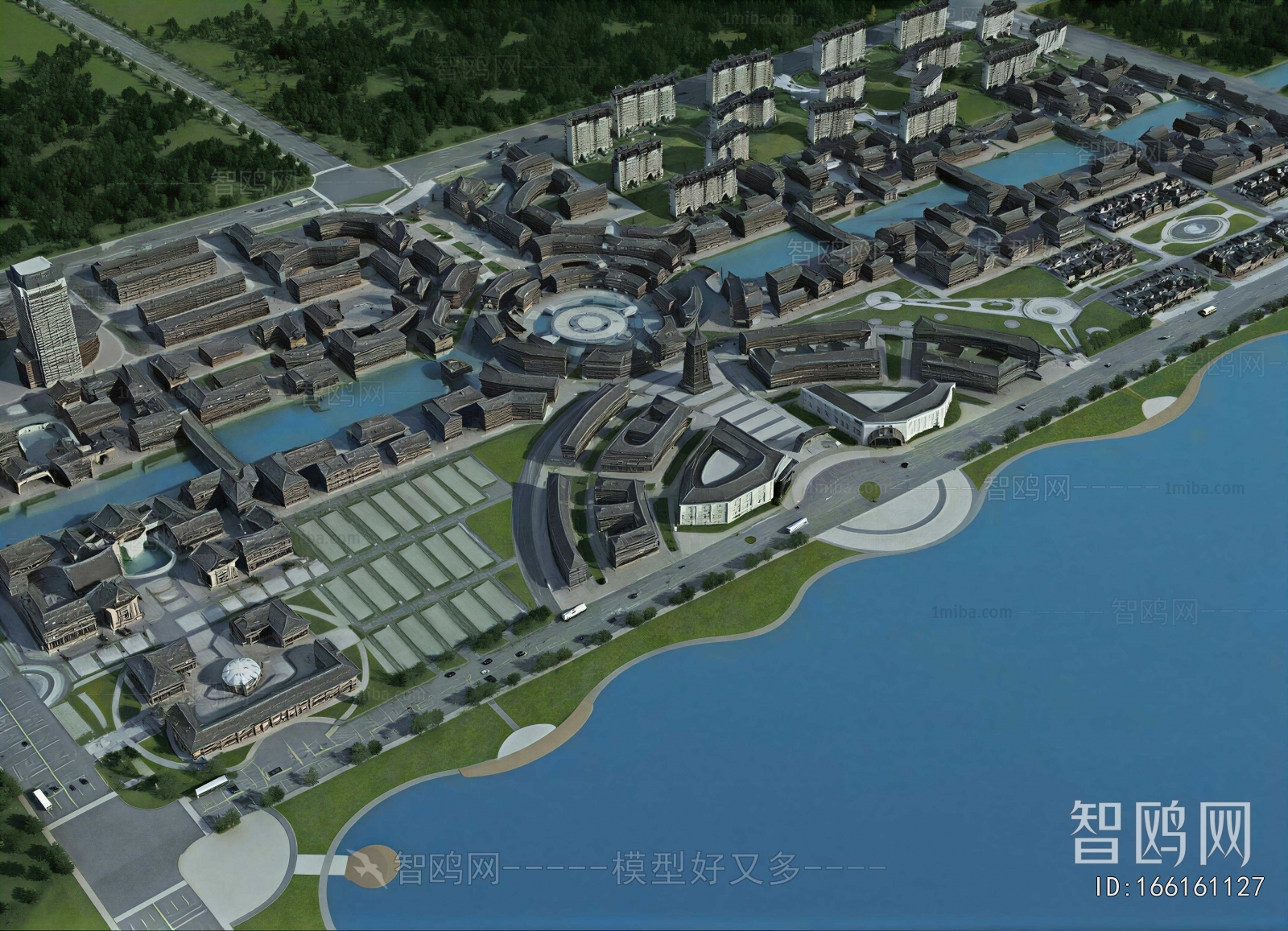 Modern Architectural Bird's-eye View Planning