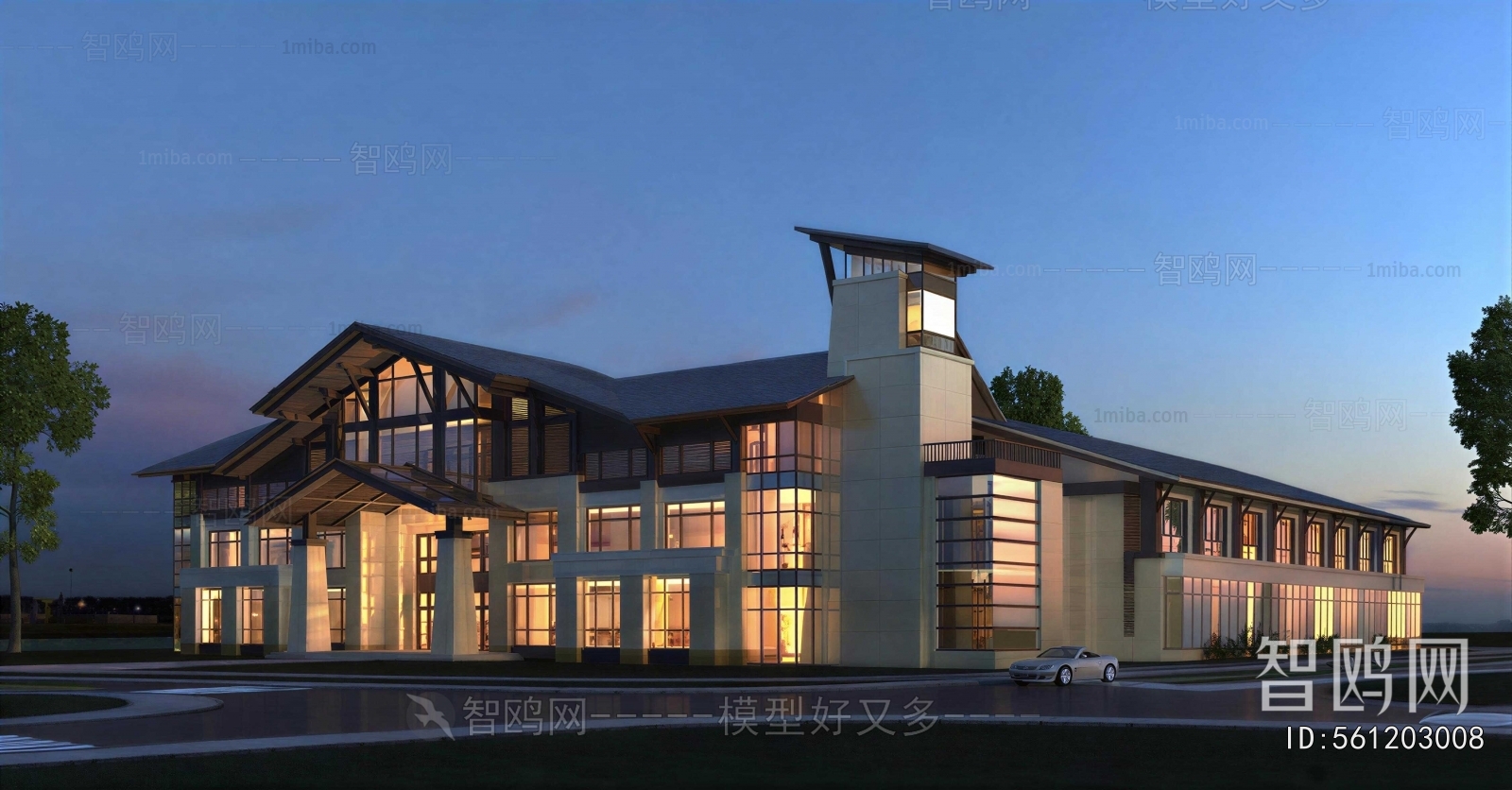 New Chinese Style Appearance Of Commercial Building