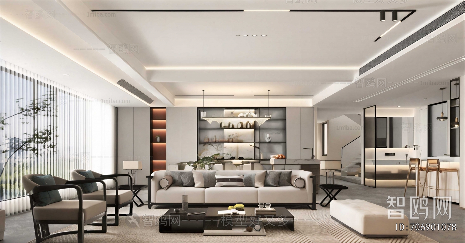 New Chinese Style A Living Room