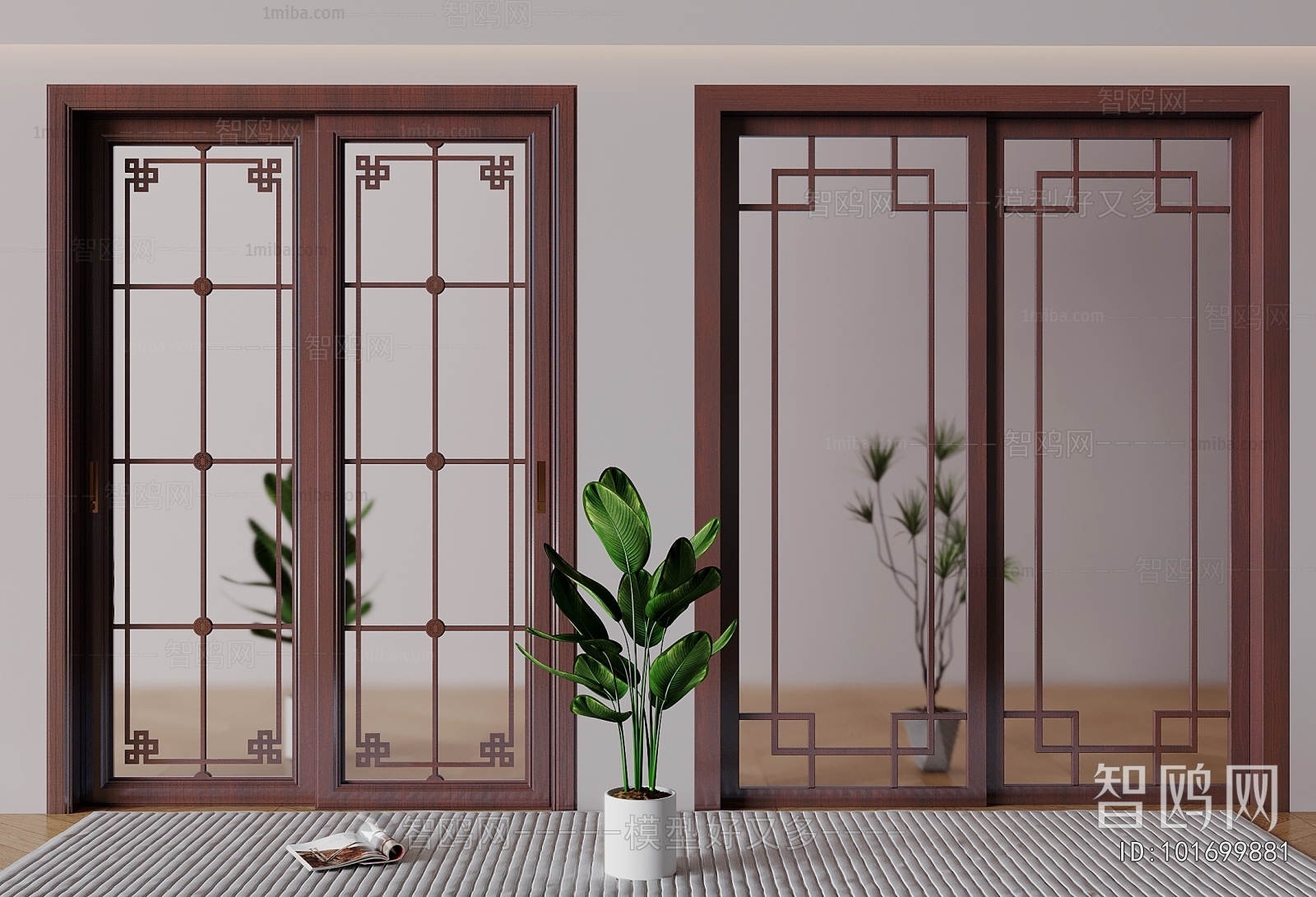 New Chinese Style Sliding Door