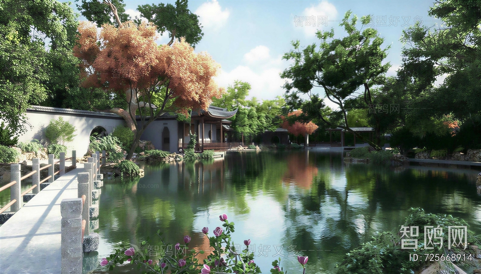 New Chinese Style Garden Landscape