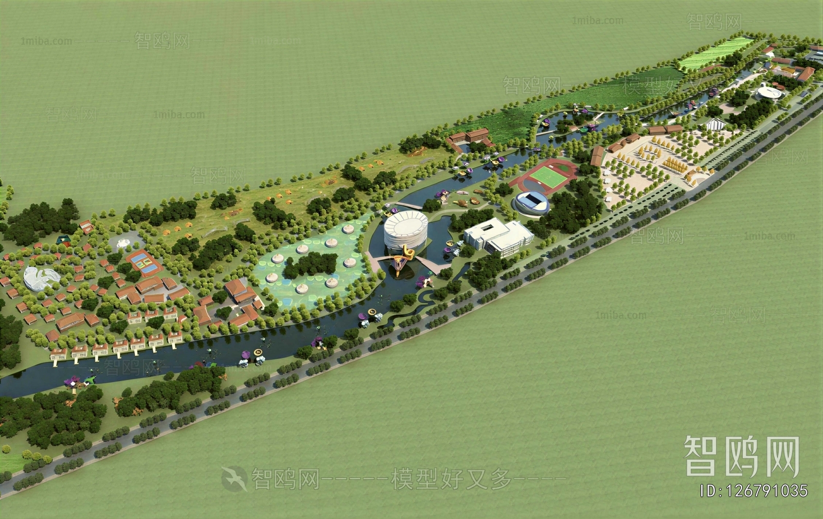 Modern Architectural Bird's-eye View Planning