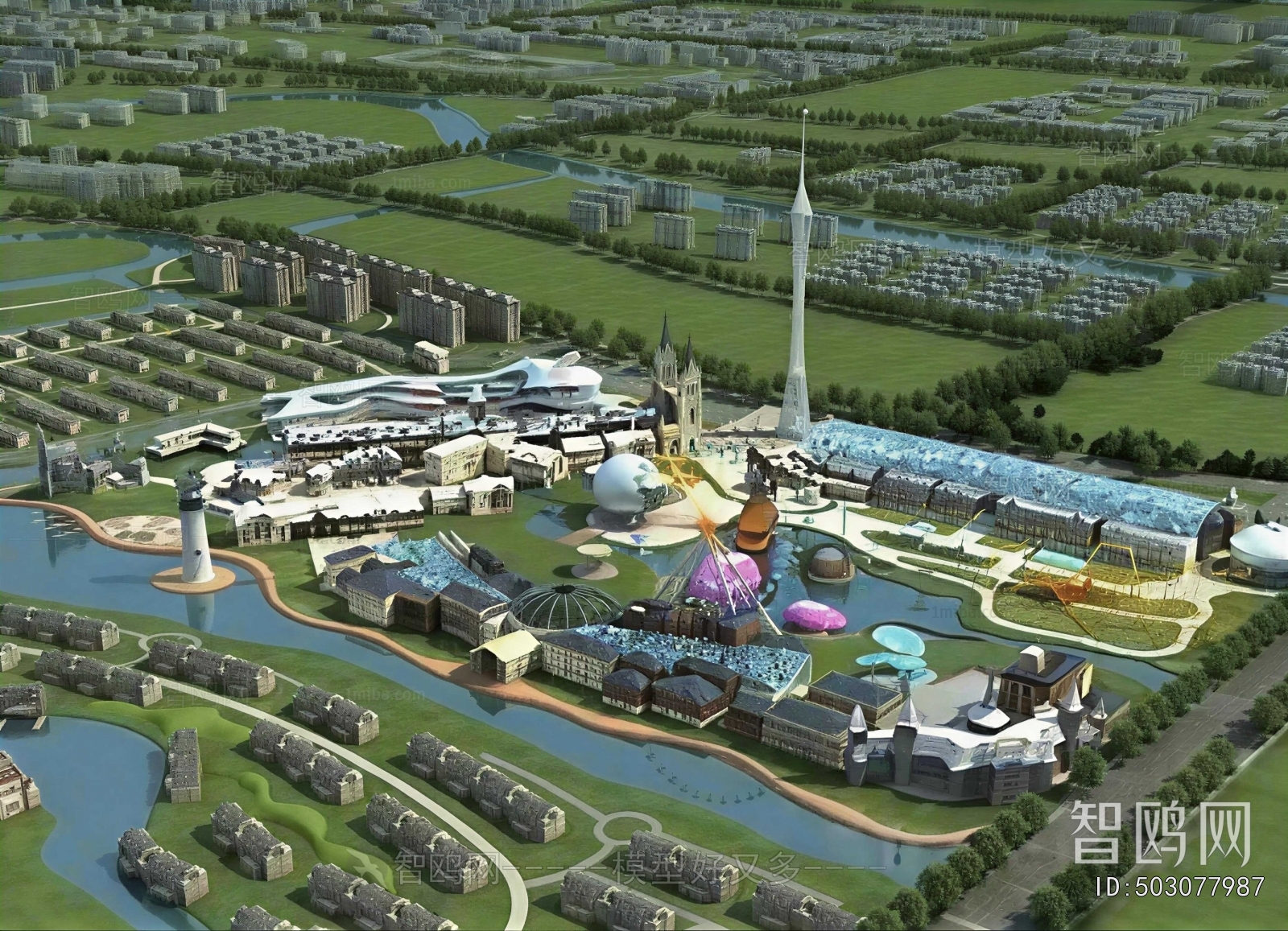 European Style Architectural Bird's-eye View Planning