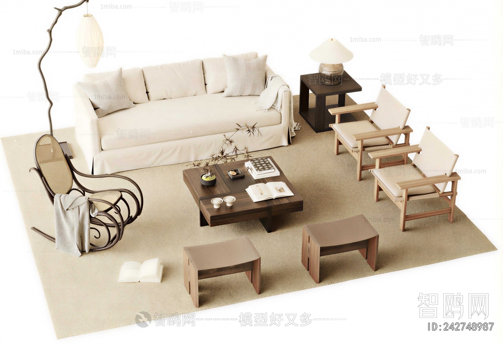 Wabi-sabi Style Sofa Combination