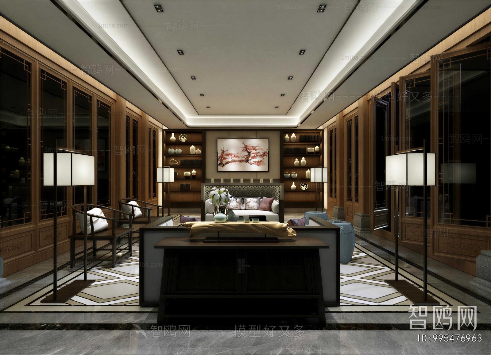 New Chinese Style A Living Room