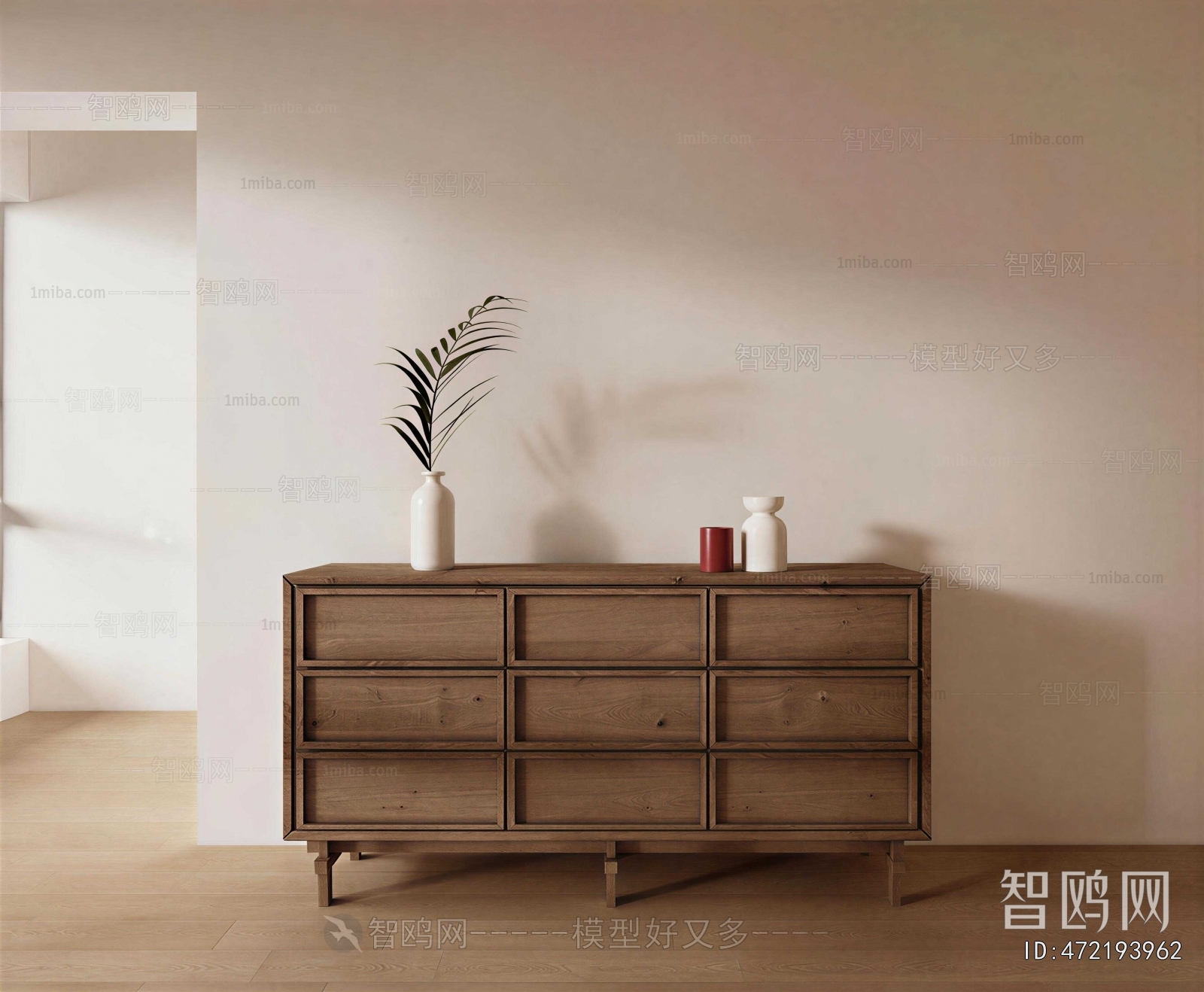 Wabi-sabi Style Side Cabinet