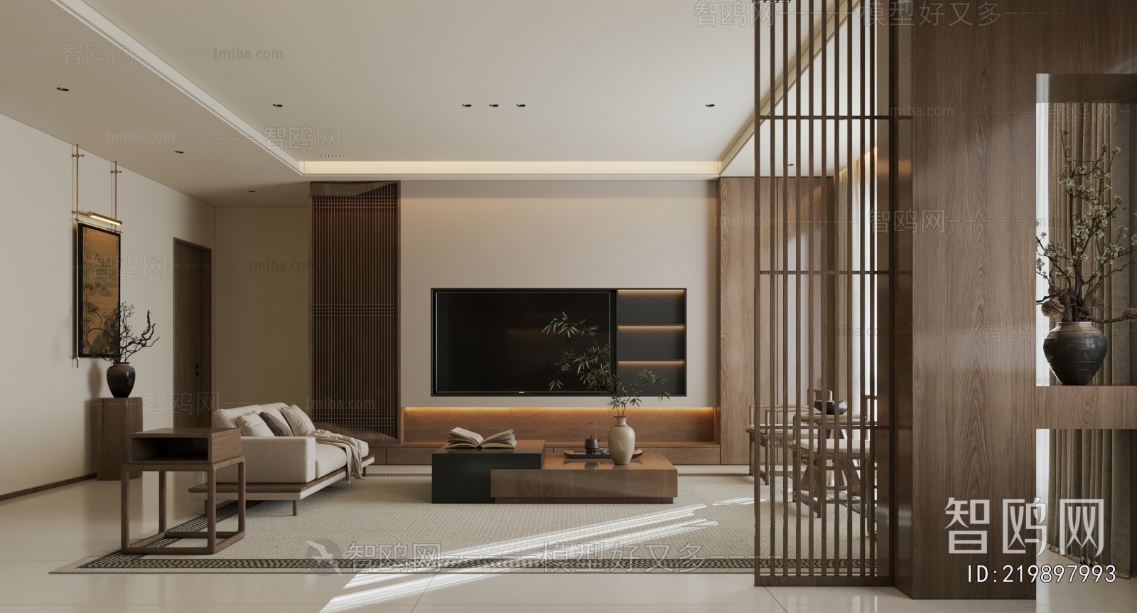 New Chinese Style A Living Room
