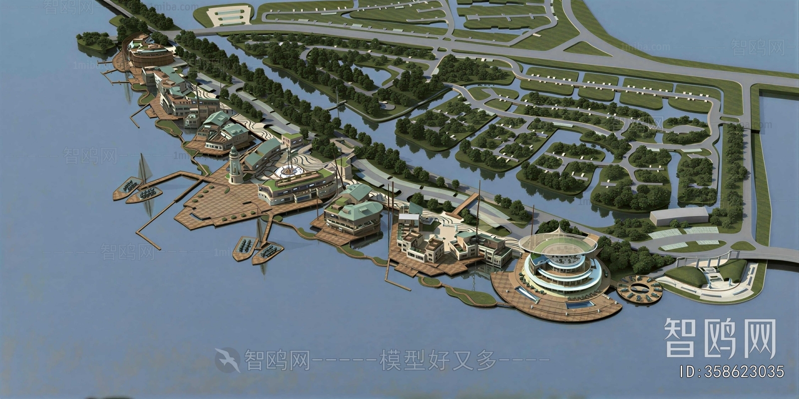 Modern Architectural Bird's-eye View Planning