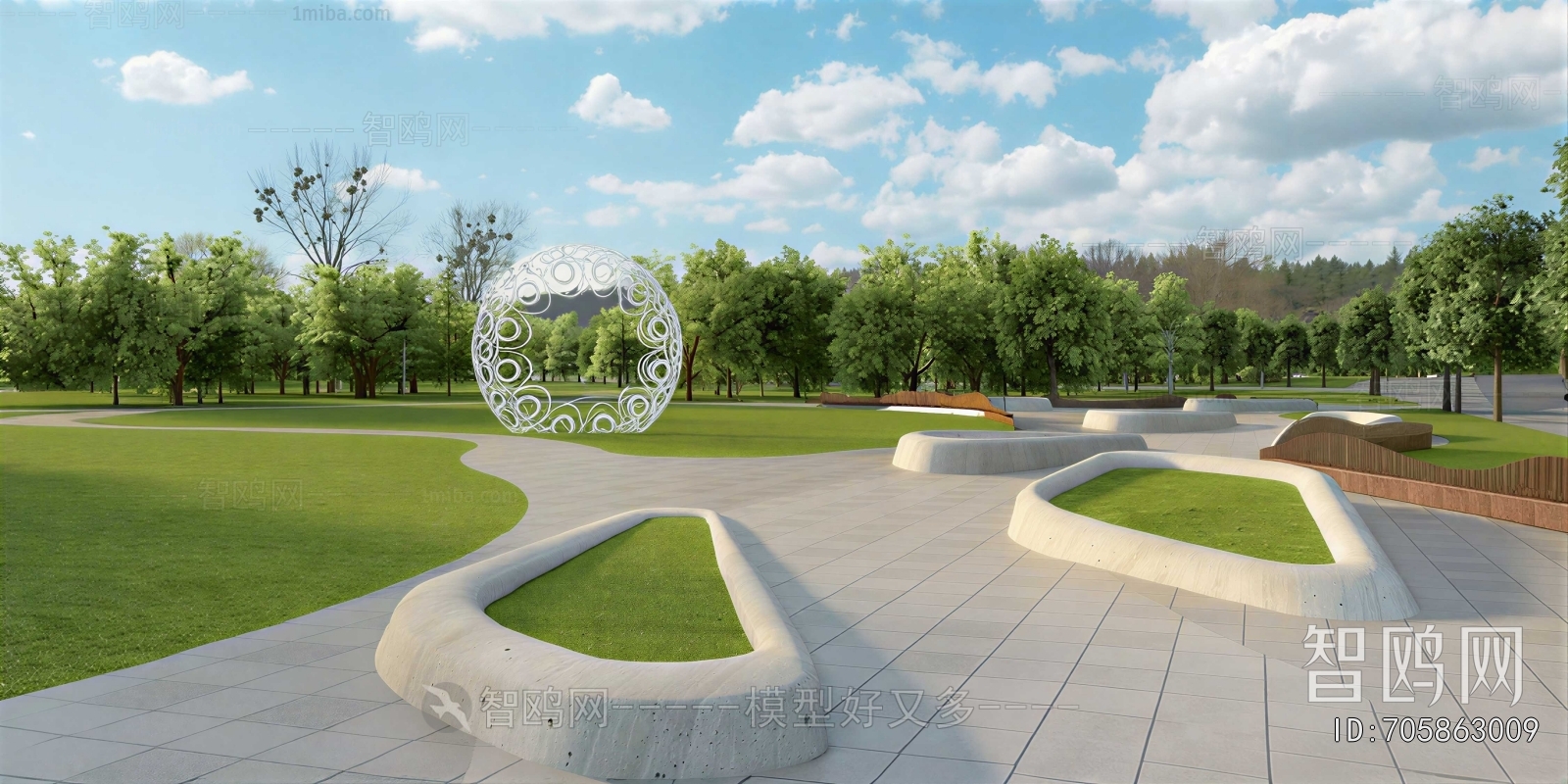 Modern Park Landscape