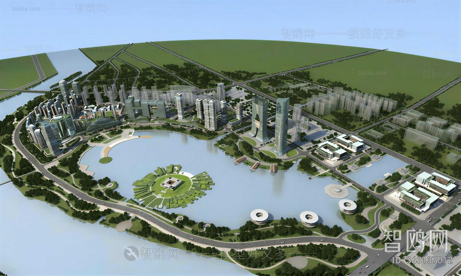 Modern Architectural Bird's-eye View Planning