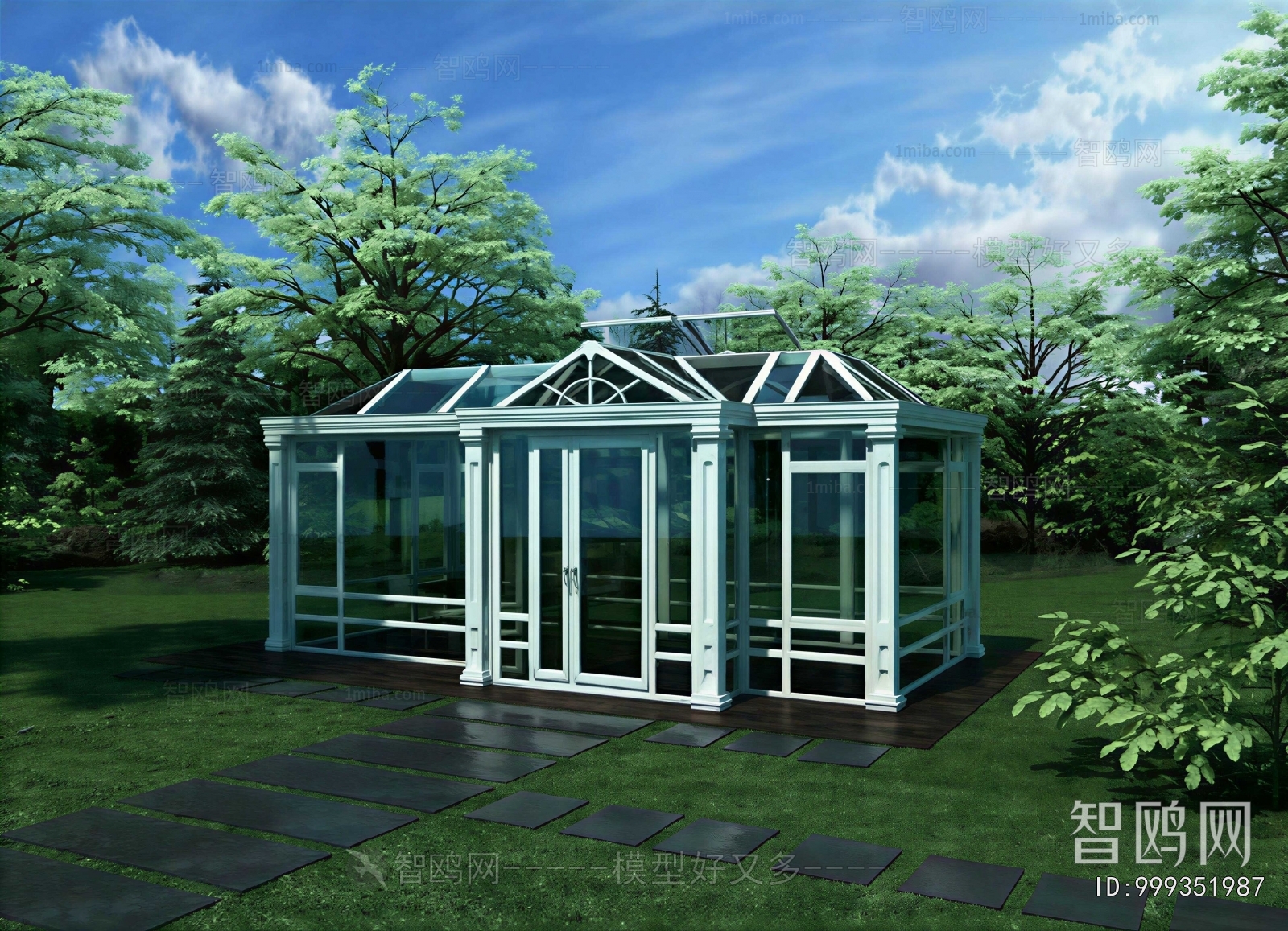New Chinese Style Glass Sunshine Room