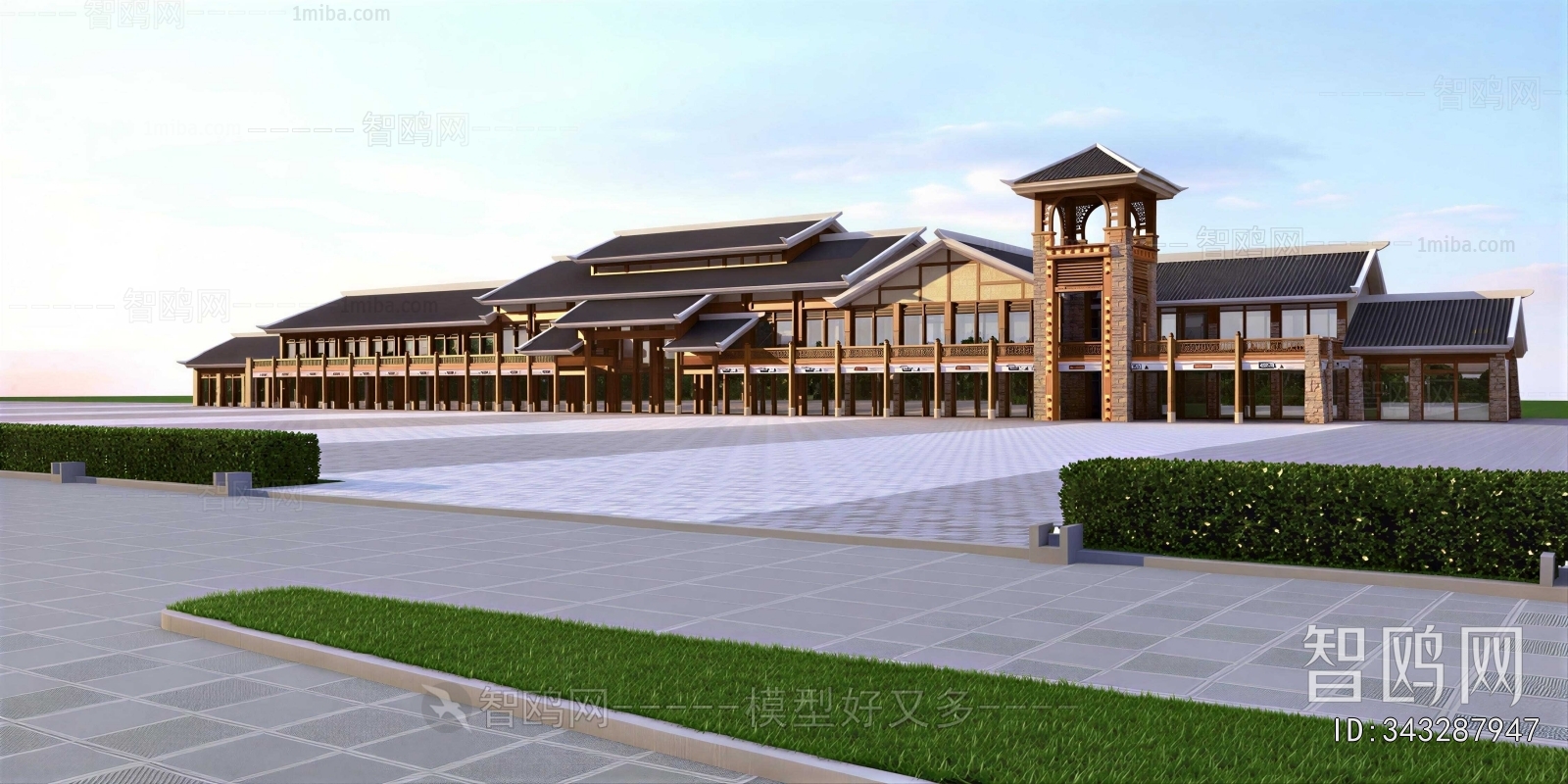New Chinese Style Appearance Of Commercial Building
