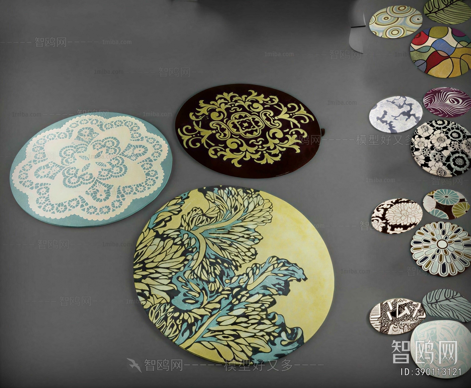 New Chinese Style Circular Carpet