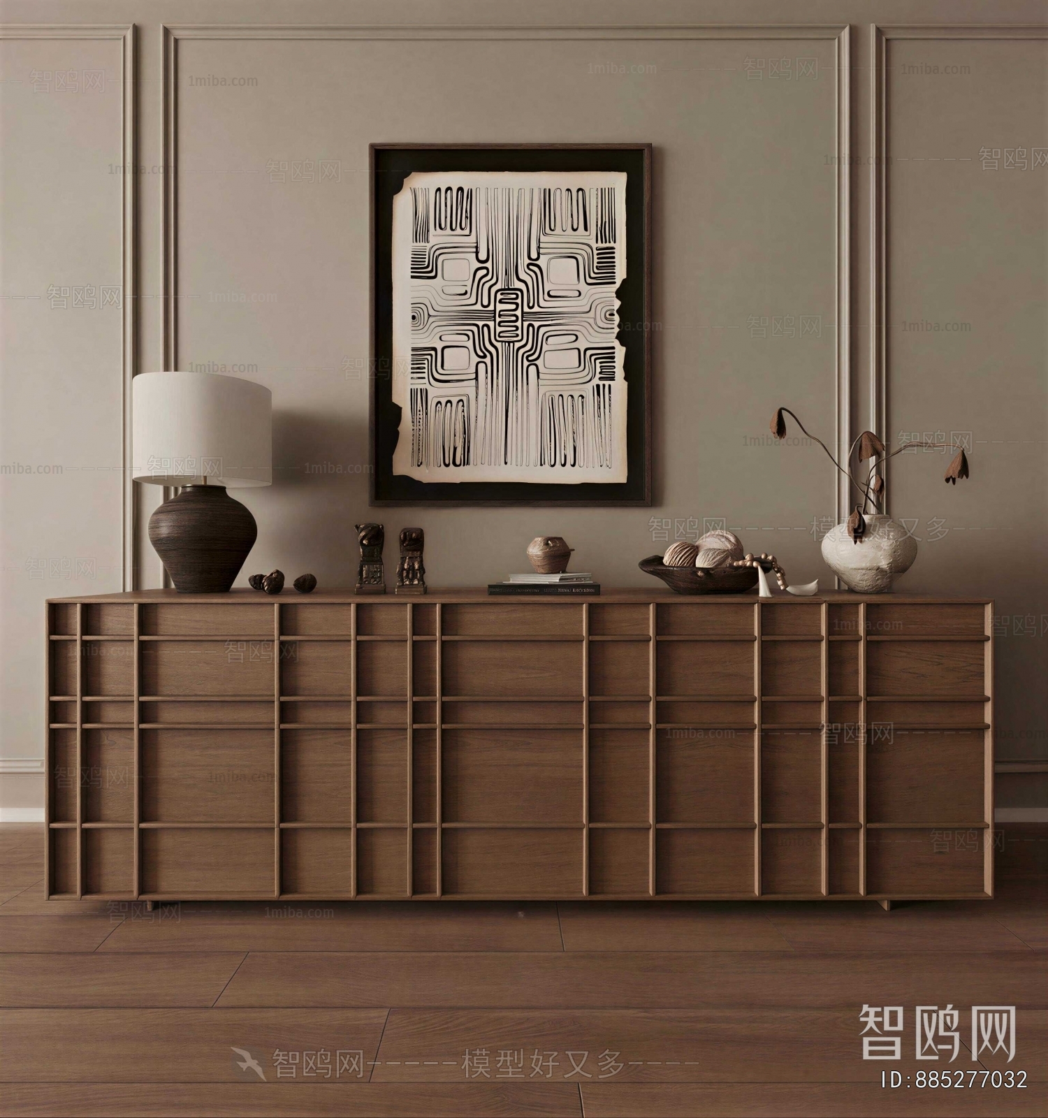 Wabi-sabi Style Side Cabinet