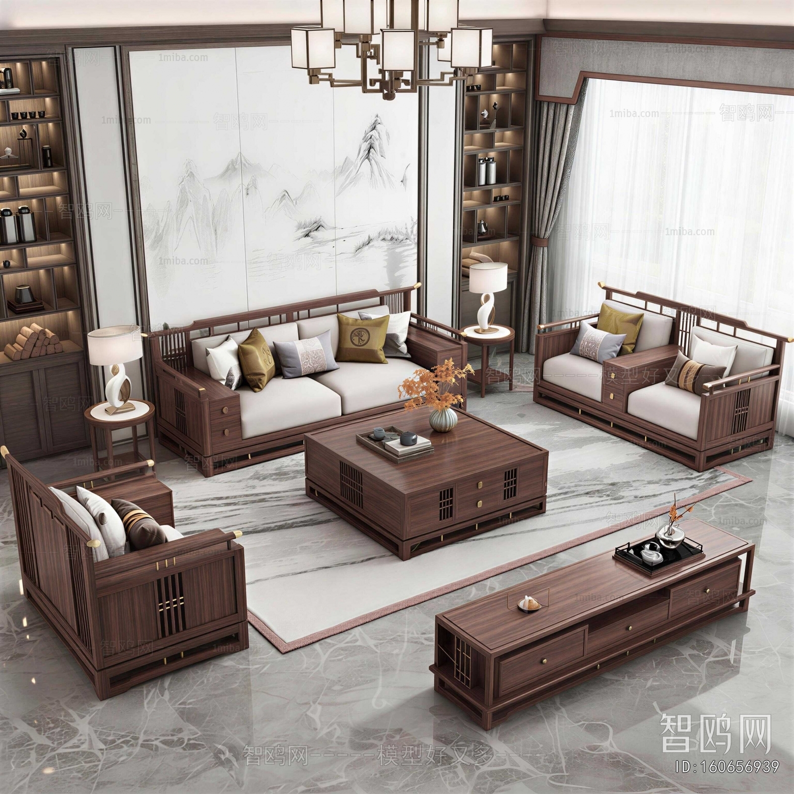 New Chinese Style Sofa Combination
