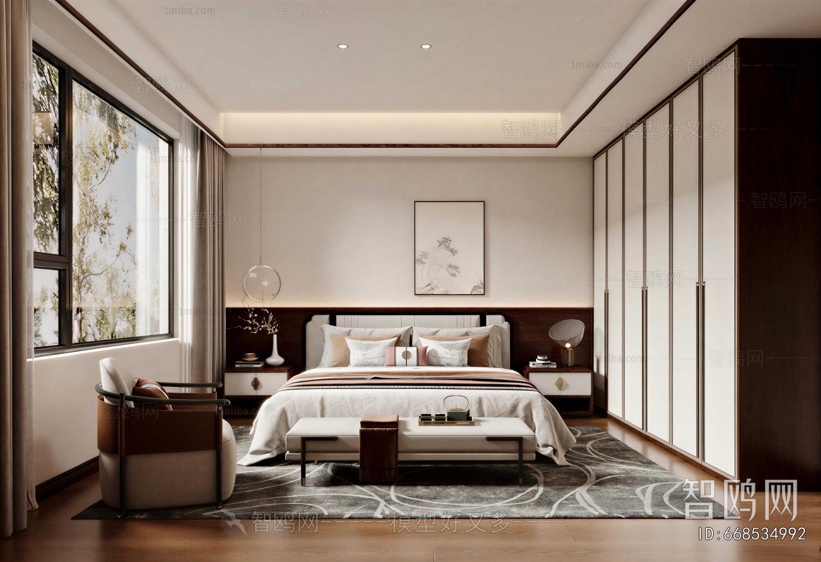 New Chinese Style Bedroom