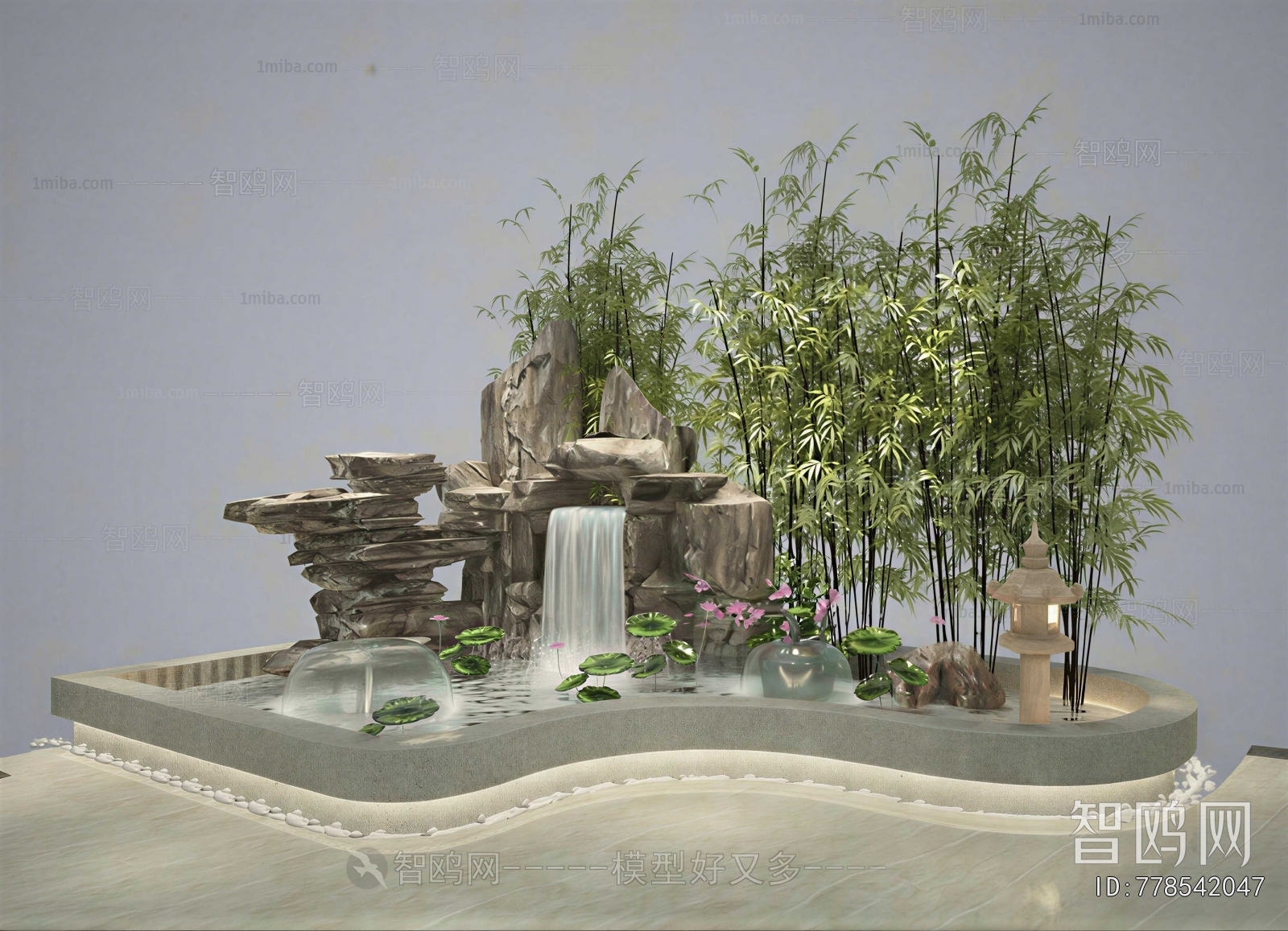 New Chinese Style Rockery Waterscape