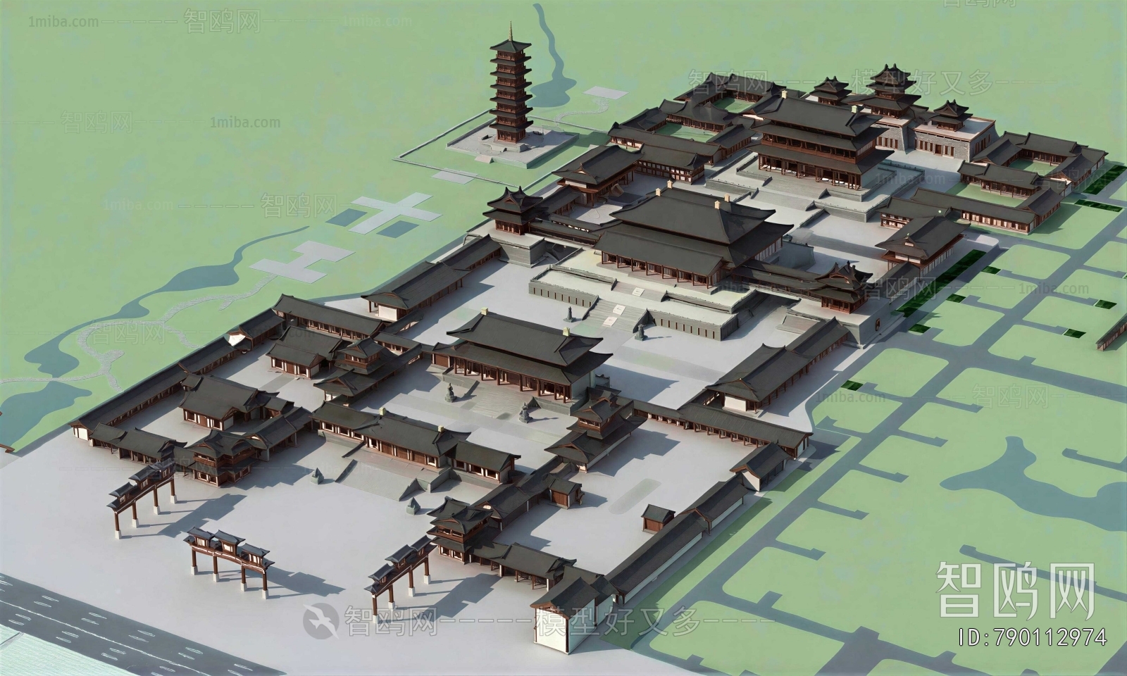 New Chinese Style Architectural Bird's-eye View Planning