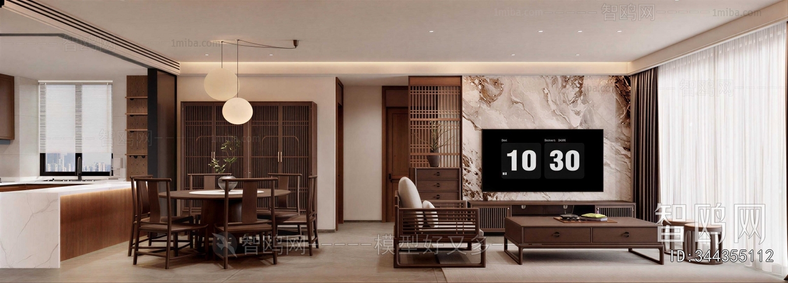 New Chinese Style A Living Room