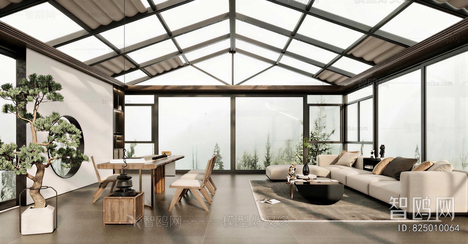 New Chinese Style Glass Sun Room
