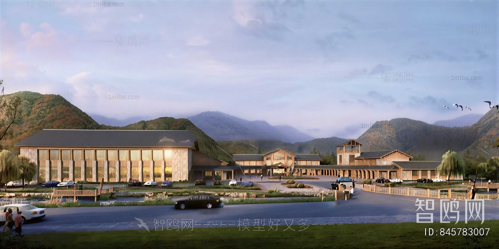 New Chinese Style Appearance Of Commercial Building
