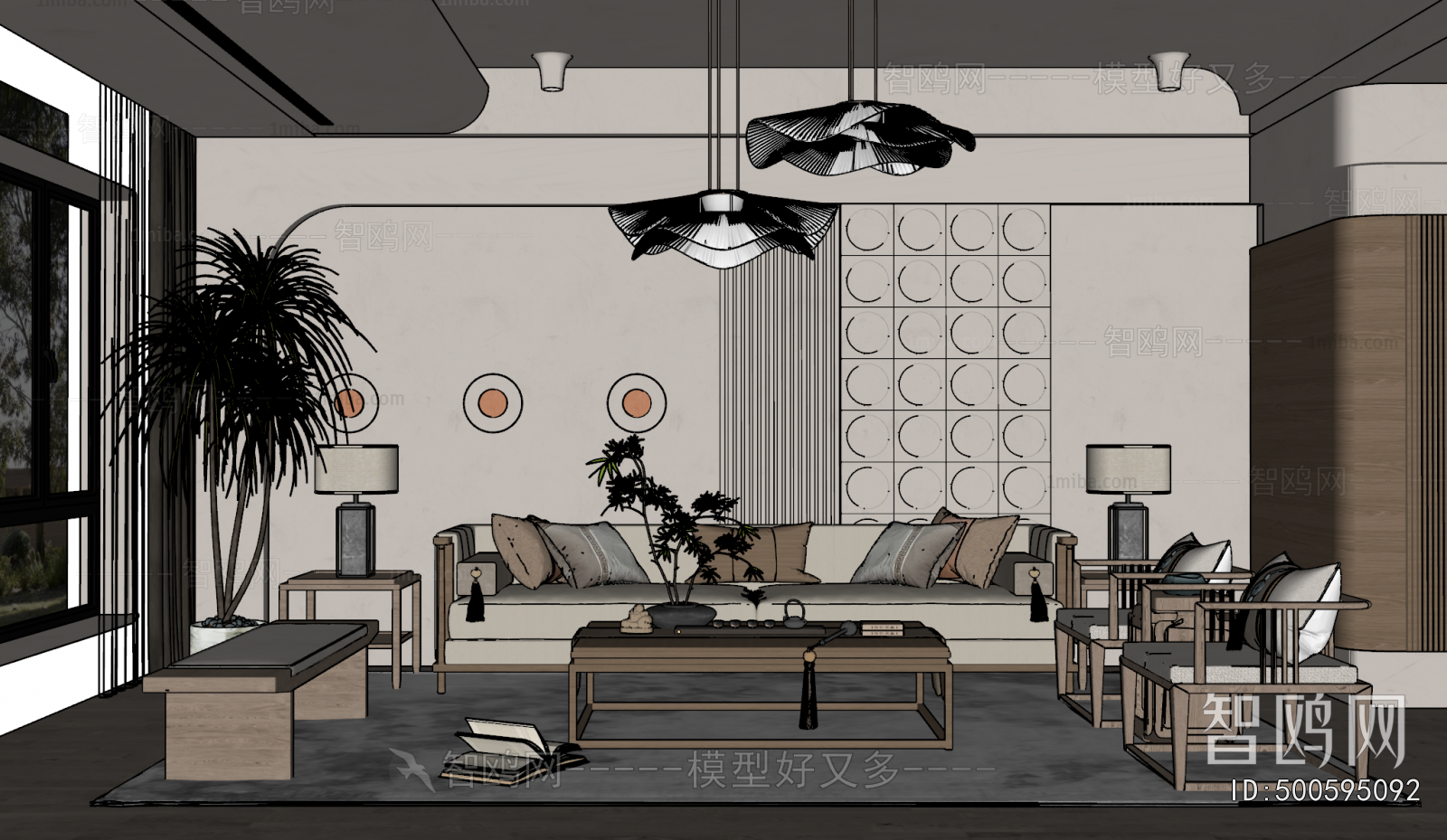 New Chinese Style A Living Room