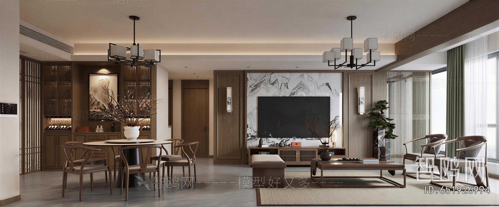 New Chinese Style A Living Room