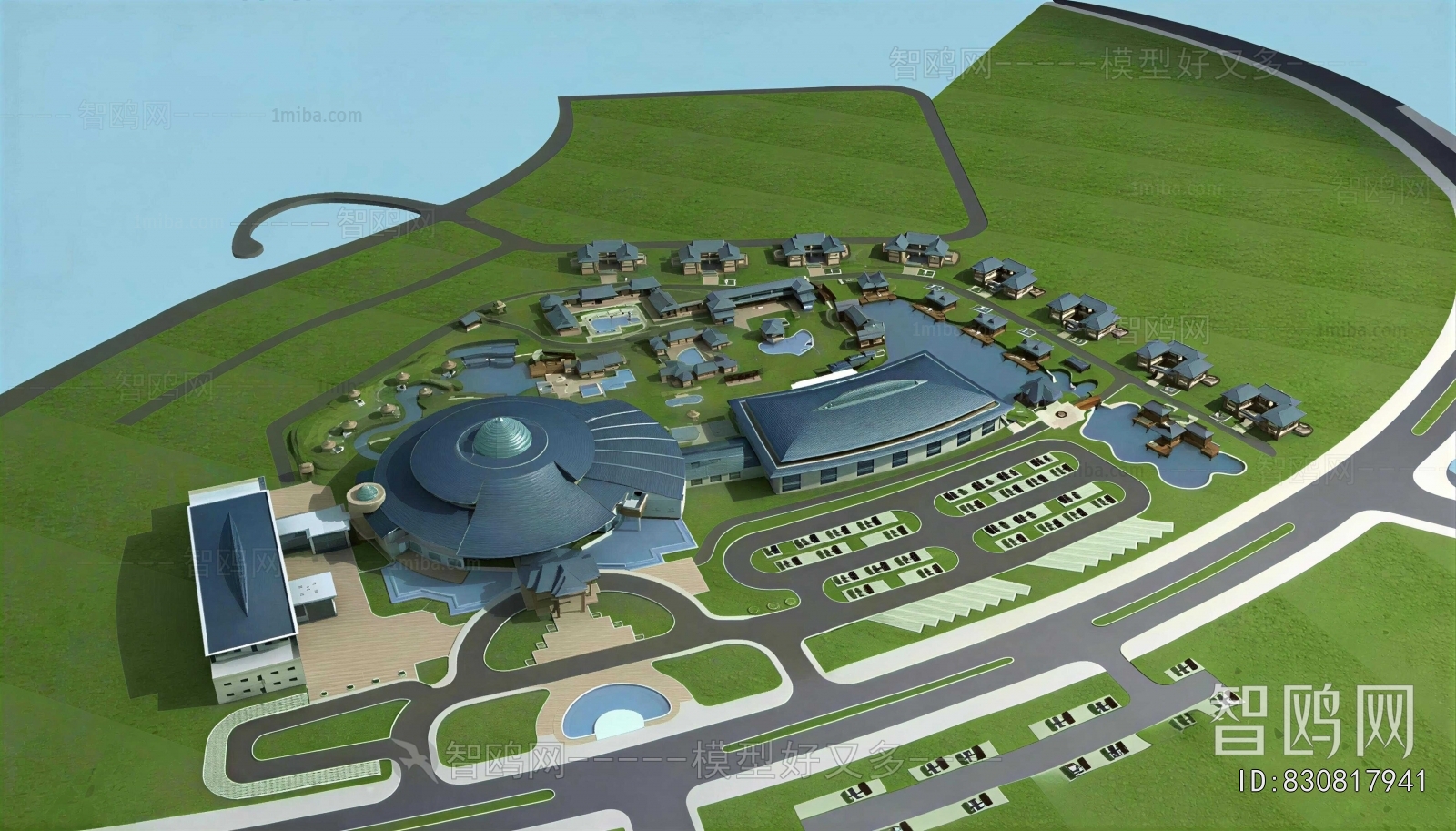 New Chinese Style Architectural Bird's-eye View Planning
