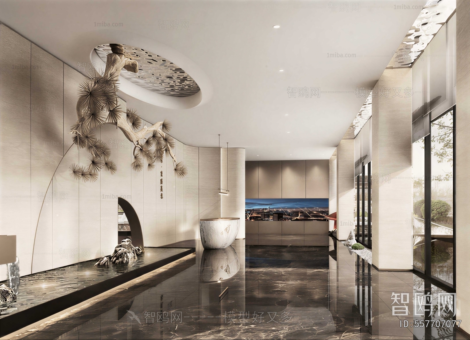 New Chinese Style Real Estate Sales Office