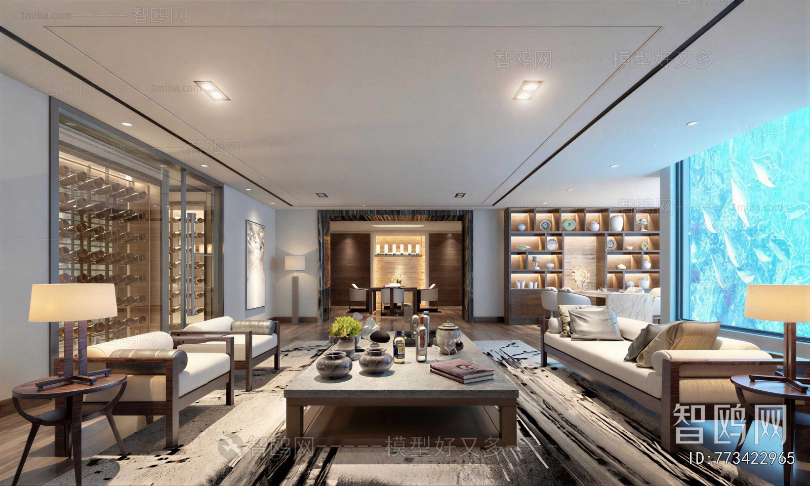 New Chinese Style A Living Room